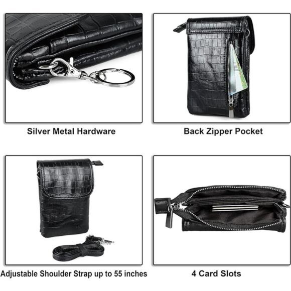 Genuine Leather Small Crossbody Bags for Women Cell Phone Bag Cross Body - Picture 6 of 7